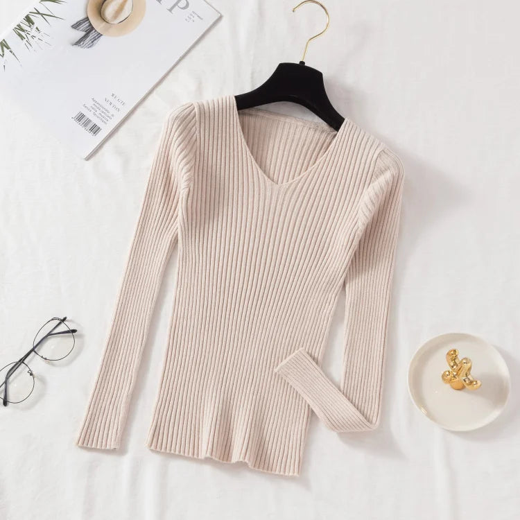 Cozy Knitted V-Neck Sweater