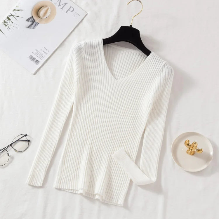 Cozy Knitted V-Neck Sweater