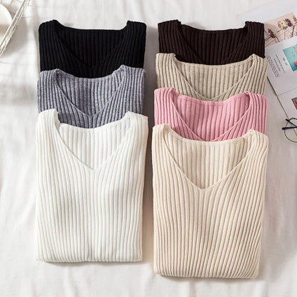 Cozy Knitted V-Neck Sweater