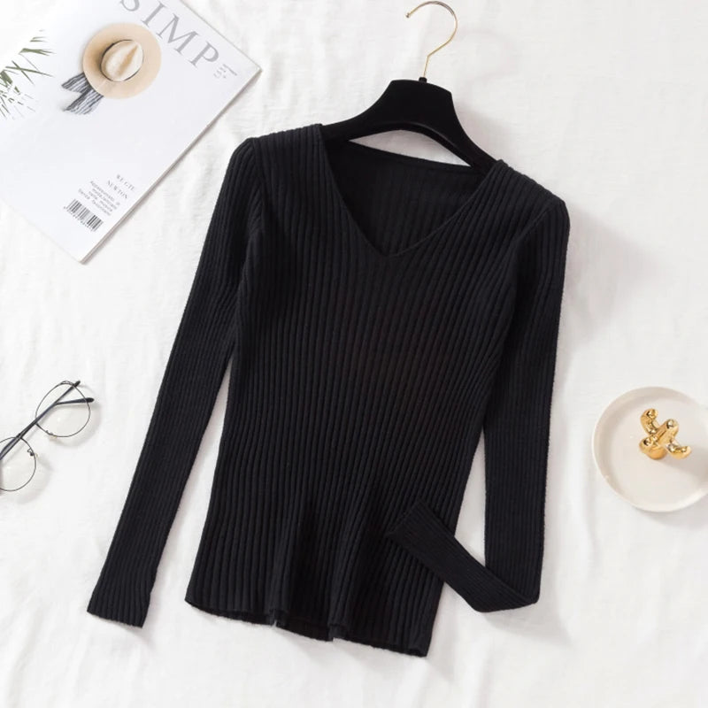 Cozy Knitted V-Neck Sweater