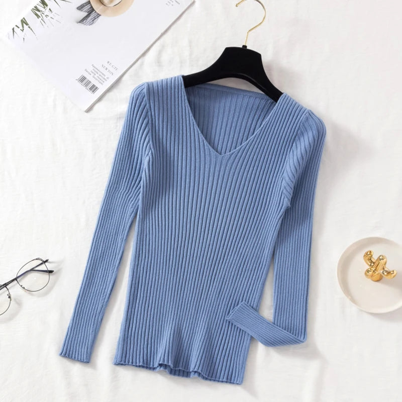 Cozy Knitted V-Neck Sweater