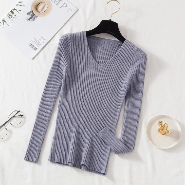 Cozy Knitted V-Neck Sweater