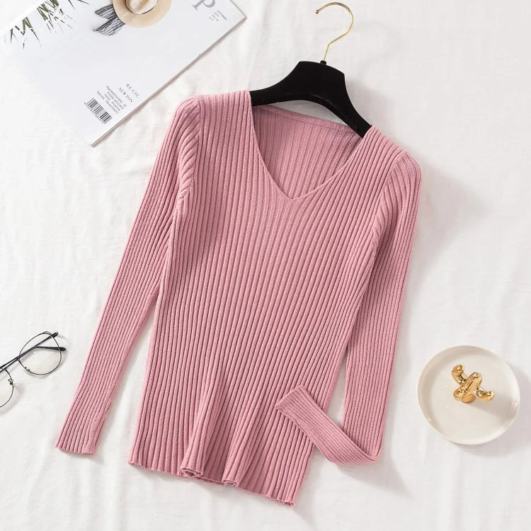 Cozy Knitted V-Neck Sweater