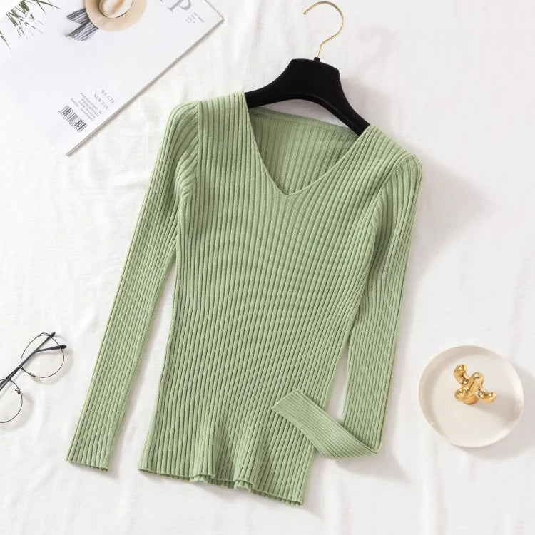 Cozy Knitted V-Neck Sweater