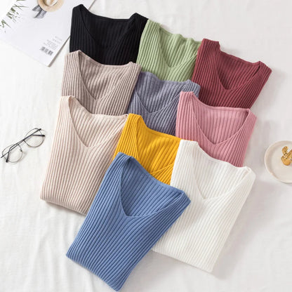 Cozy Knitted V-Neck Sweater